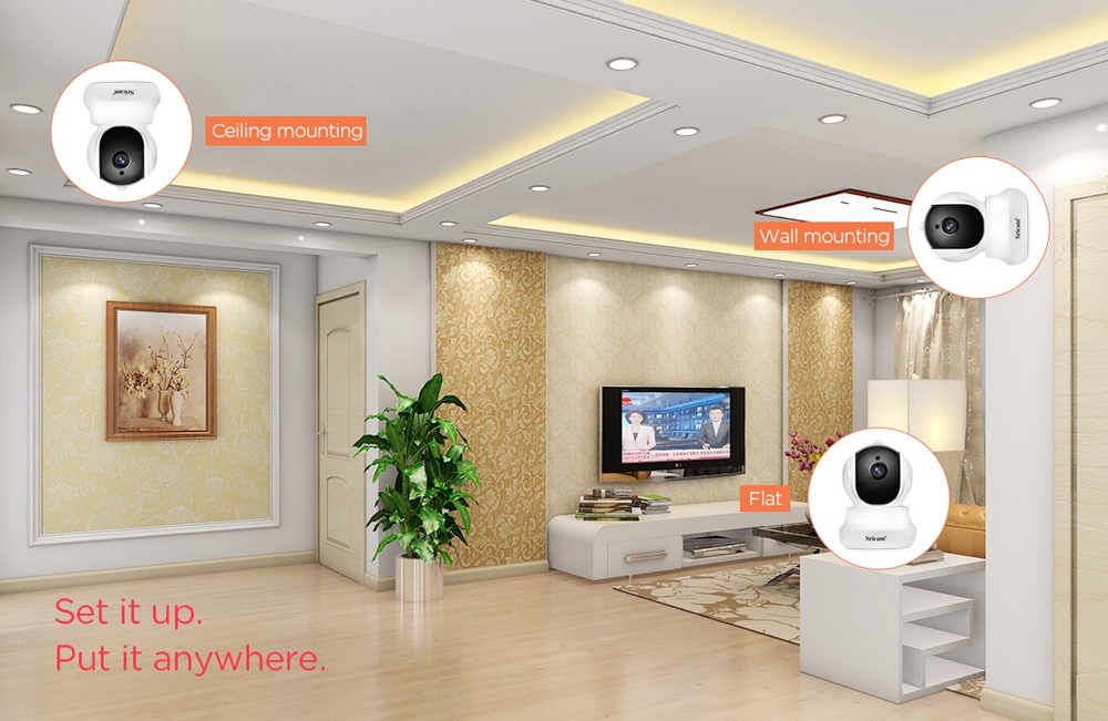 Sricam SP020 720P WiFi IP Camera H.264 CMOS Two-way Audio Night Vision Motion Detection Security Camera -White