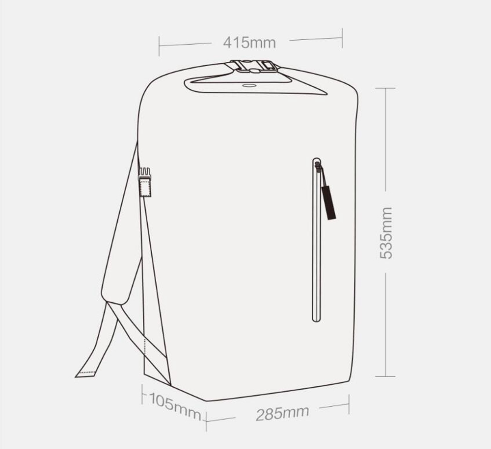 Xiaomi 90 Fen Multi-function Sports Foldable Backpack Unisex Outdoor Travel Rucksack 20L From Xiaomi Youpin - Black