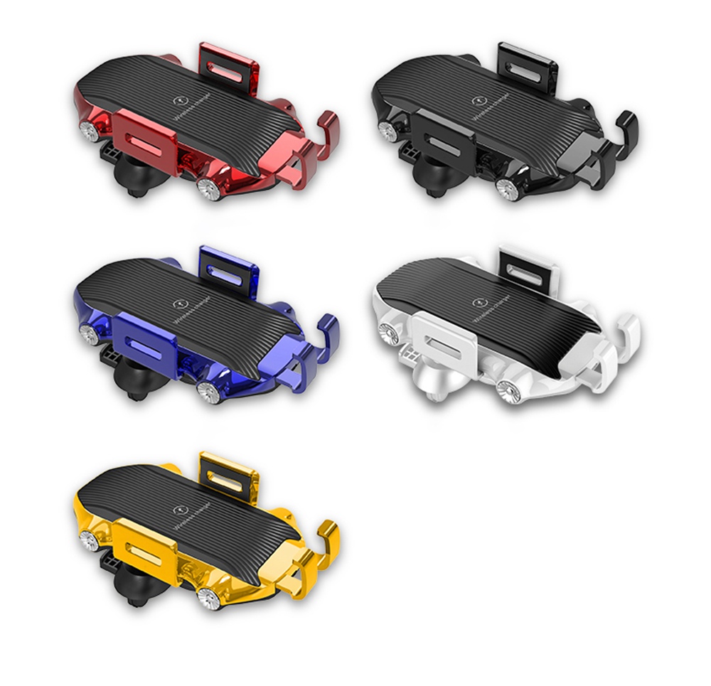 Smart Wireless Car Charger X343 Fast Charging Automatic Clamping Retractable Bracket Air Vent Phone Holder - Black