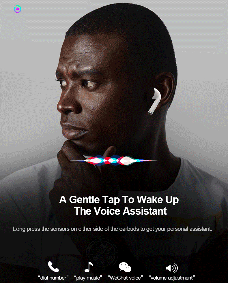 i10 TWS Bluetooth 5.0 Earbuds Tap Control Automatically Pairing - White