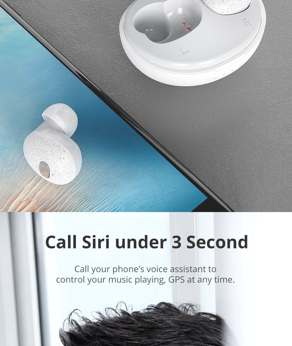 T2 Bluetooth 5.0 TWS Earphones With Charging Case Realtek SoC Button Control