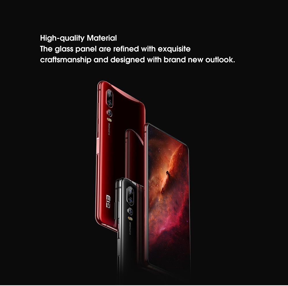 Elephone U2 6.26 Inch 4G LTE Smartphone MT6771T P70 6GB 128GB 16.0MP+5.0MP+2.0MP Three Rear Cameras Android 9.0 - Black