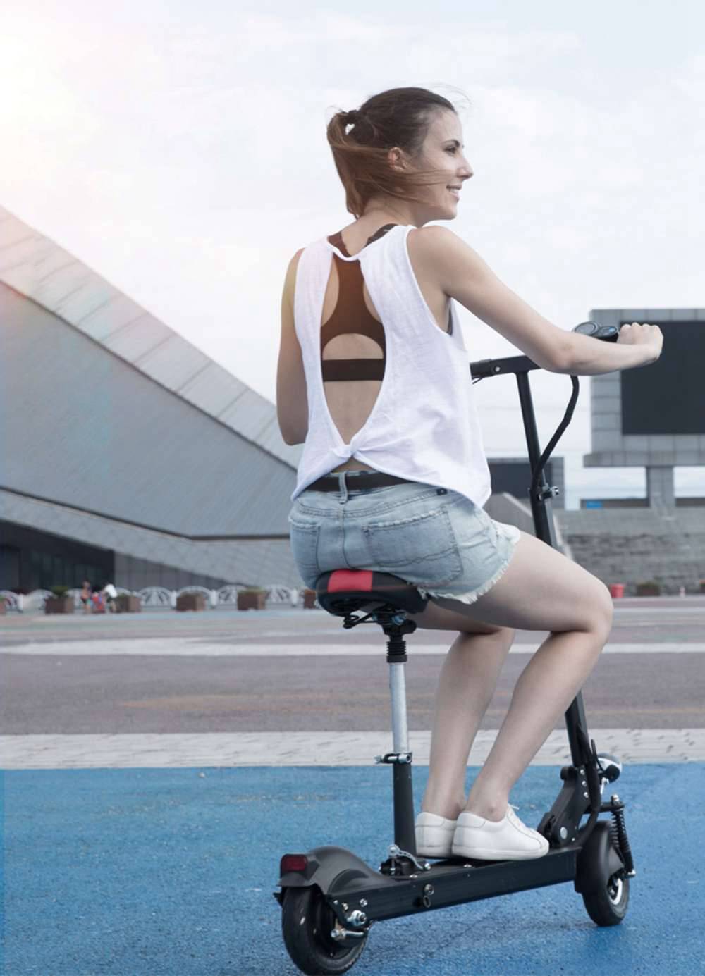 YOUPIN Q01 Folding Electric Scooter 350W Motor 10.4Ah Battery 8 Inch Tire Containing Seat - Black