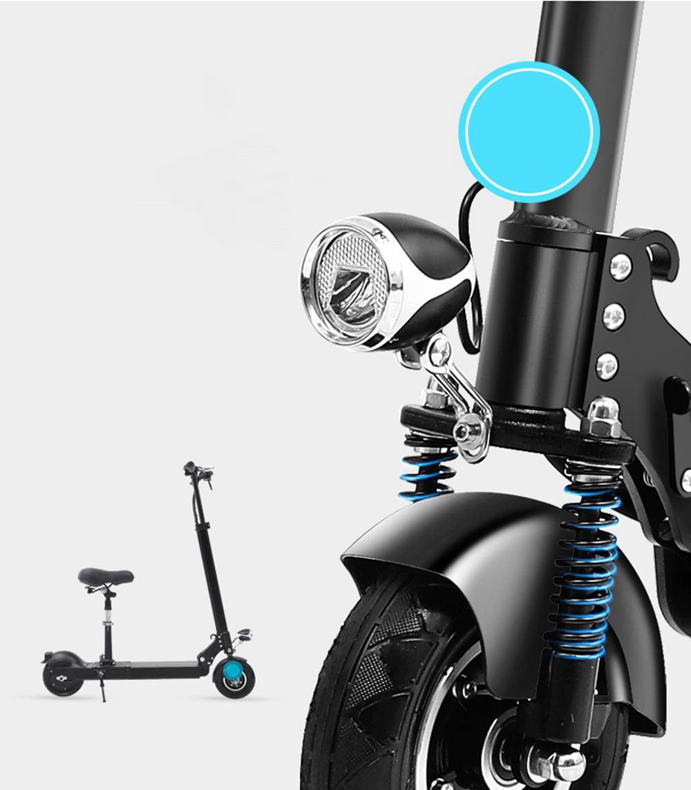 YOUPIN Q01 Folding Electric Scooter 350W Motor 10.4Ah Battery 8 Inch Tire Containing Seat - Black
