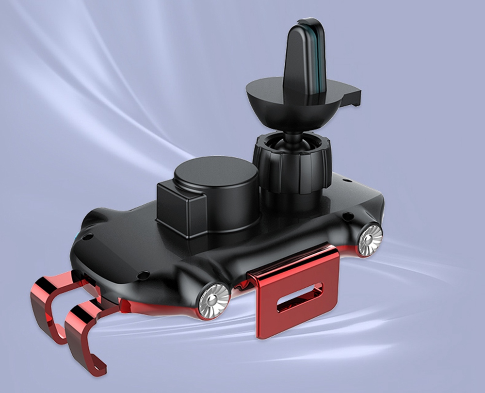 Smart Wireless Car Charger X343 Fast Charging Automatic Clamping Retractable Bracket Air Vent Phone Holder - Black