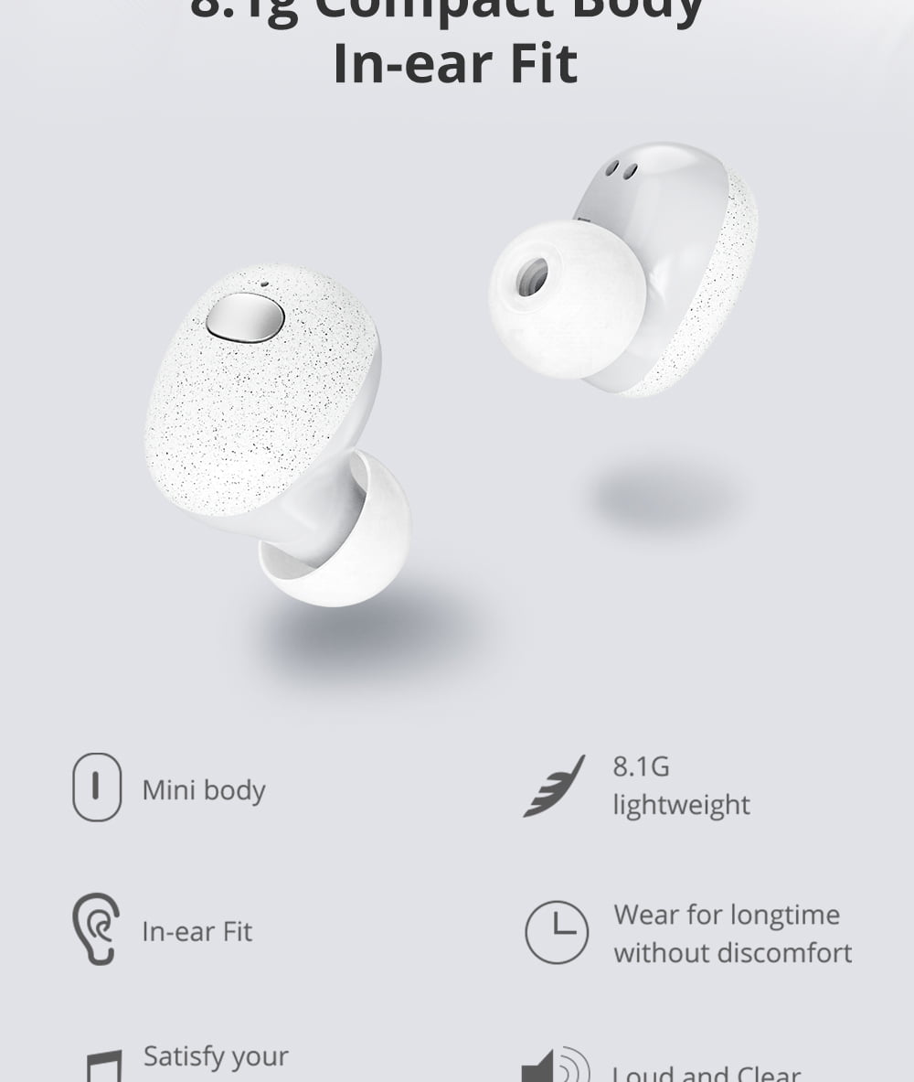 T2 Bluetooth 5.0 TWS Earphones With Charging Case Realtek SoC Button Control