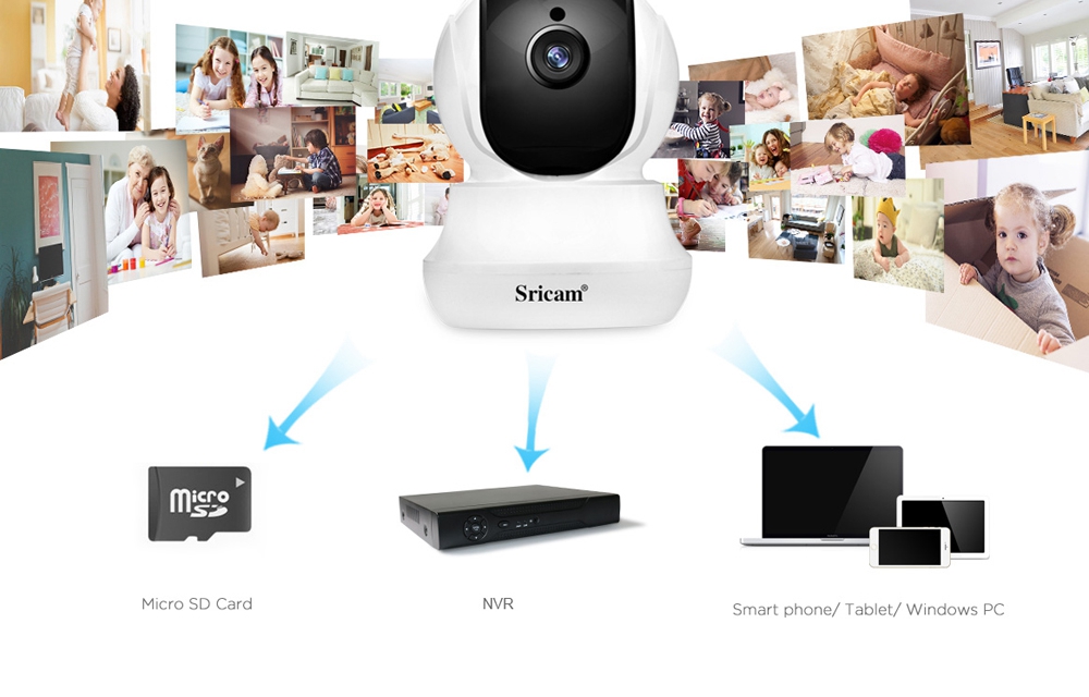 Sricam SP020 720P WiFi IP Camera H.264 CMOS Two-way Audio Night Vision Motion Detection Security Camera -White