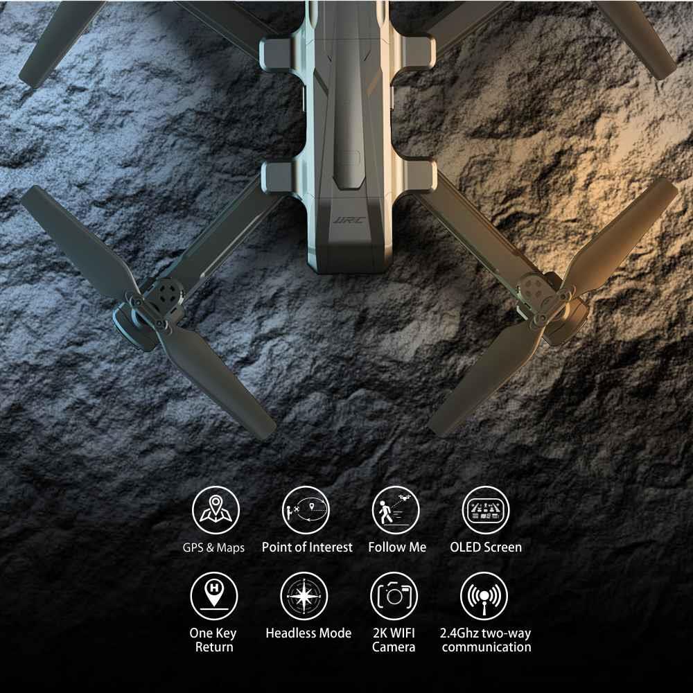 JJRC H73 5G WIFI FPV GPS Foldable RC Drone Quadcopter with 2K Camera Single-axis Gimbal RTF - Black