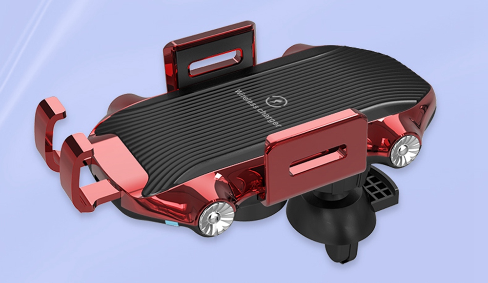 Smart Wireless Car Charger X343 Fast Charging Automatic Clamping Retractable Bracket Air Vent Phone Holder - Black