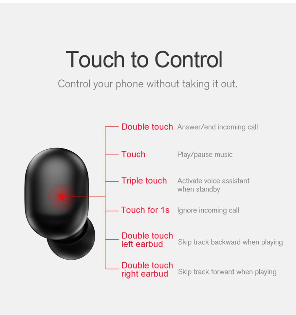 Haylou GT1 Bluetooth 5.0 TWS Earphones in-Ear Siri Google Assistant IPX5 Noise Isolation