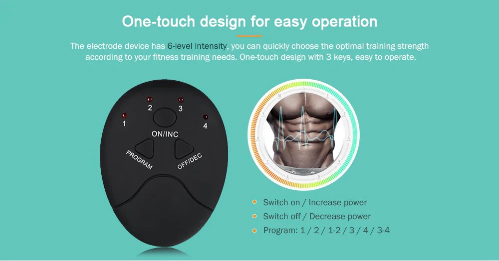 Abdominal Muscle Trainer Apparatus Home Use Electric Body-building Fitness Machine Battery Version - Black