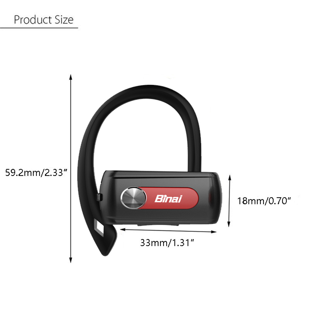 Binai T88 Wireless Bluetooth Stereo Dual Headphones with Mic DSP Noise Reduction - Black + Silver