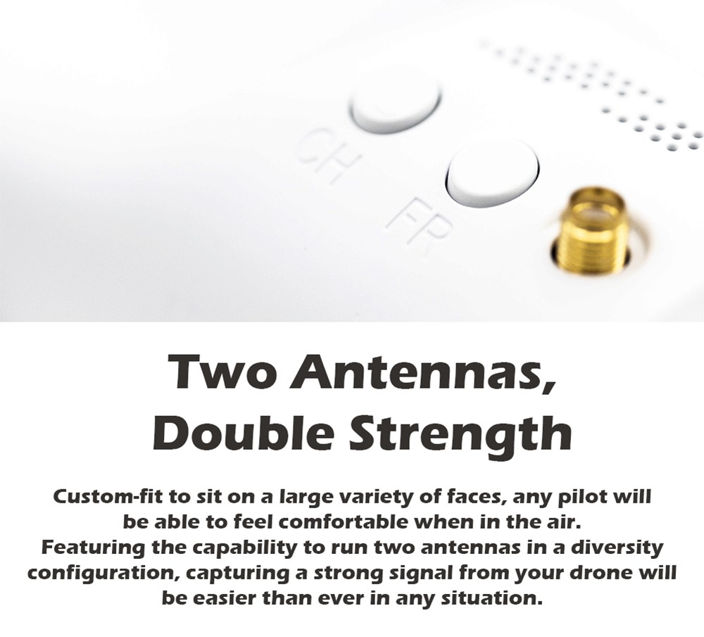 Emax Transporter 5.8G 48CH 4.3Inch Diversity Video Display FPV Goggles Built-in Fan Dual Antenna For FPV Racing Drone