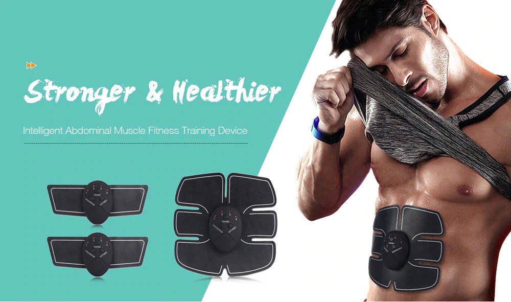 Abdominal Muscle Trainer Apparatus Home Use Electric Body-building Fitness Machine Battery Version - Black