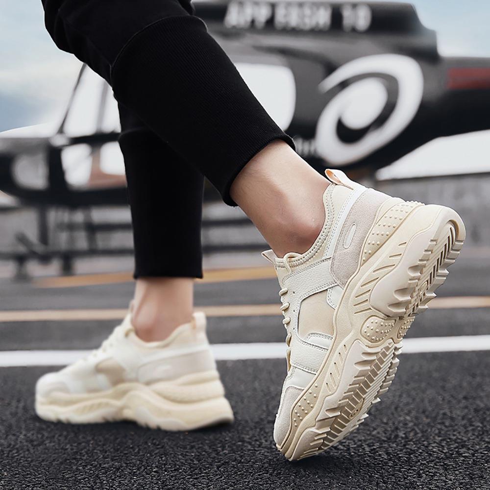 S333 Men Fashion Comfortable Sports Shoes Rubber Sole EU43 - Beige