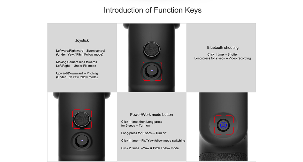 FUNSNAP Capture 3-Axis Brushless Handheld Gimbal Stabilizer for Smartphone