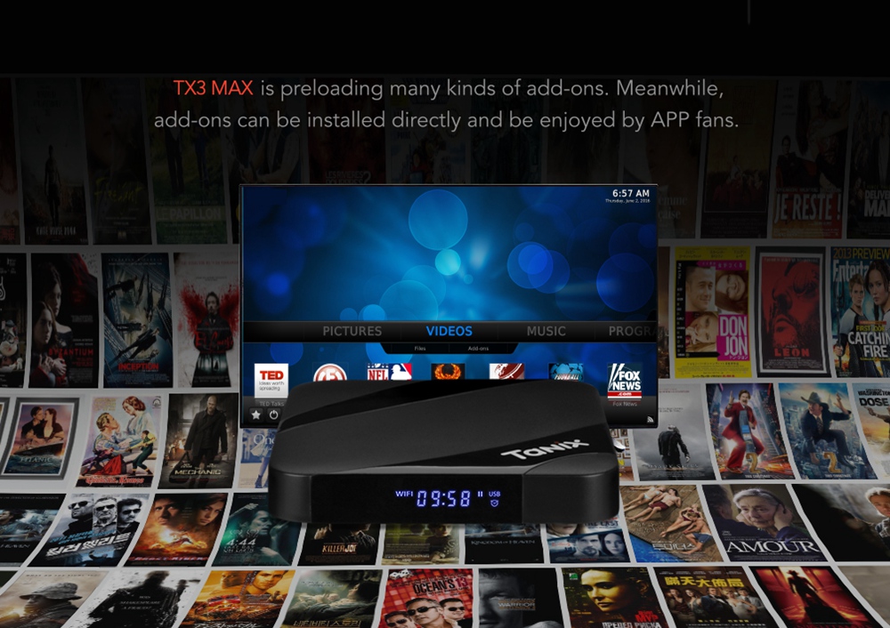 Tanix TX3 Max Android 7.1 Amlogic S905W 2GB/16GB Support ALICE UX 4K TV Box WIFI Bluetooth LAN