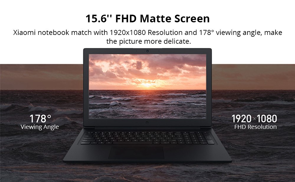 Xiaomi Mi Notebook Intel Core i7-8550U Quad Core 15.6" 72% FHD Screen 1920*1080 16GB DDR4 512GB SATA SSD Windows 10 - Grey