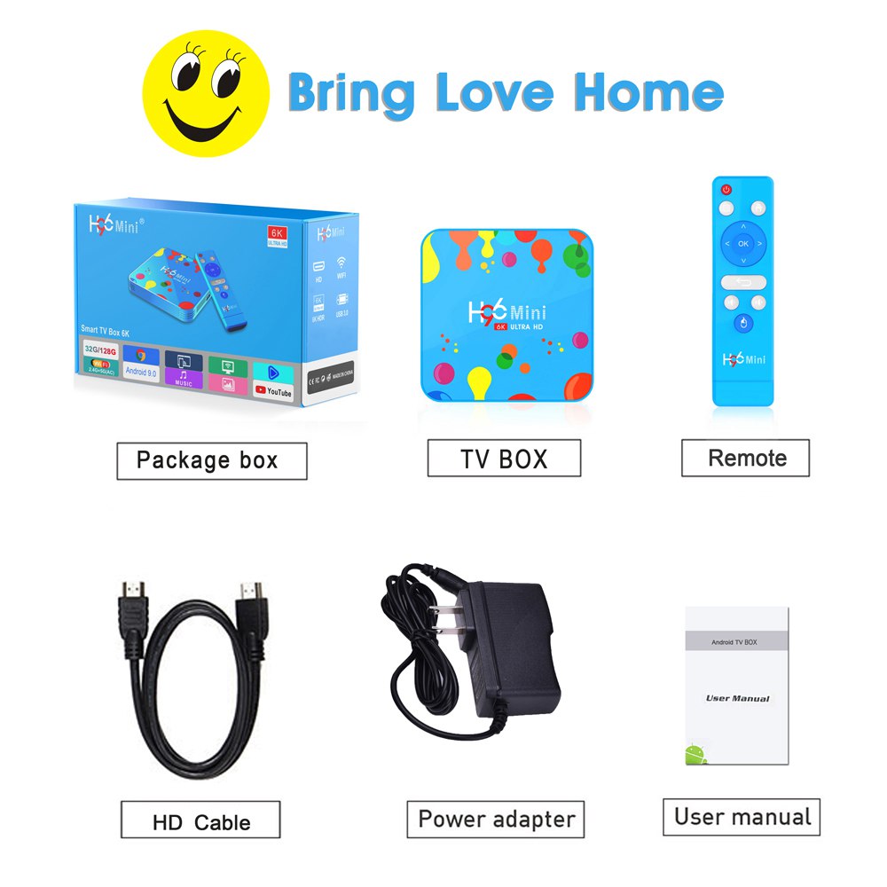 H96 Mini TV Box Android9.0 Allwinner H6 4G/32G 2.4G+5G WiFi Bluetooth 100Mbps LAN USB3.0