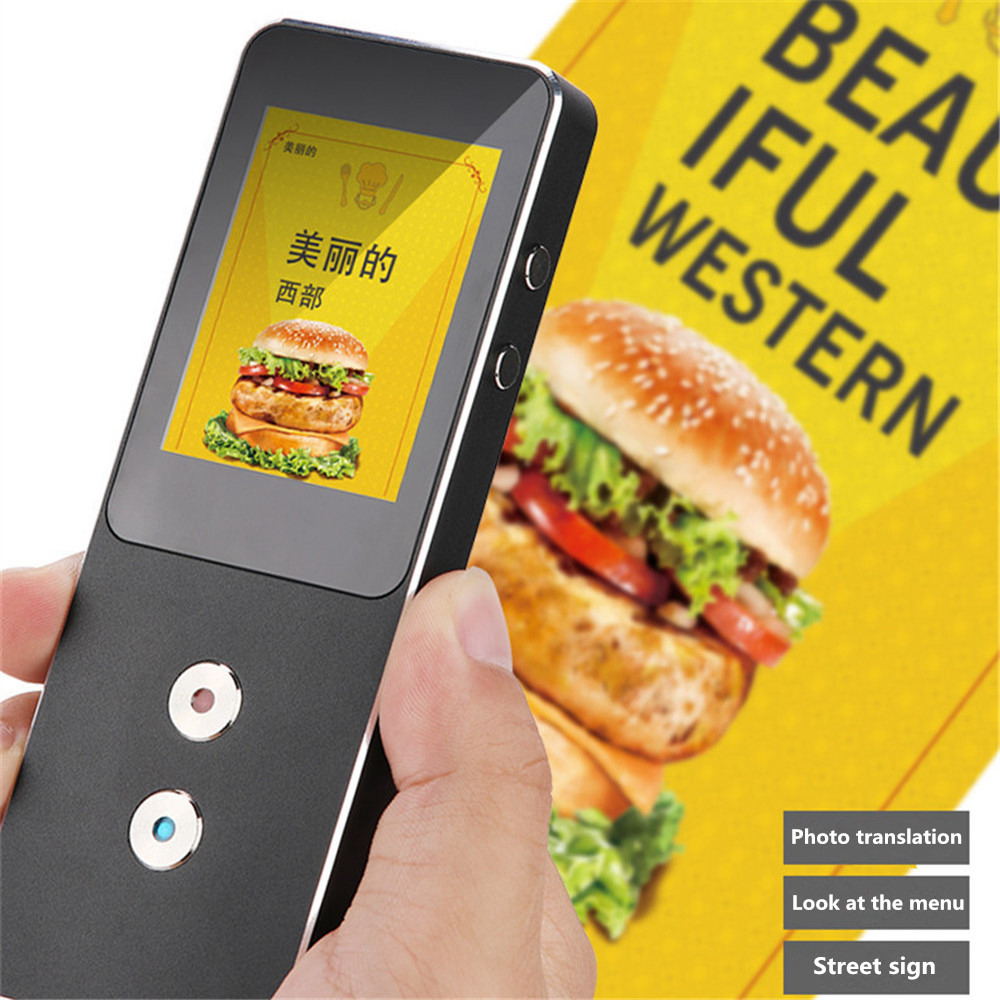 Binai T9-4G Smart Voice Translator 44 Languages Mini Bluetooth 4.0 2.4 Inch LCD - Black