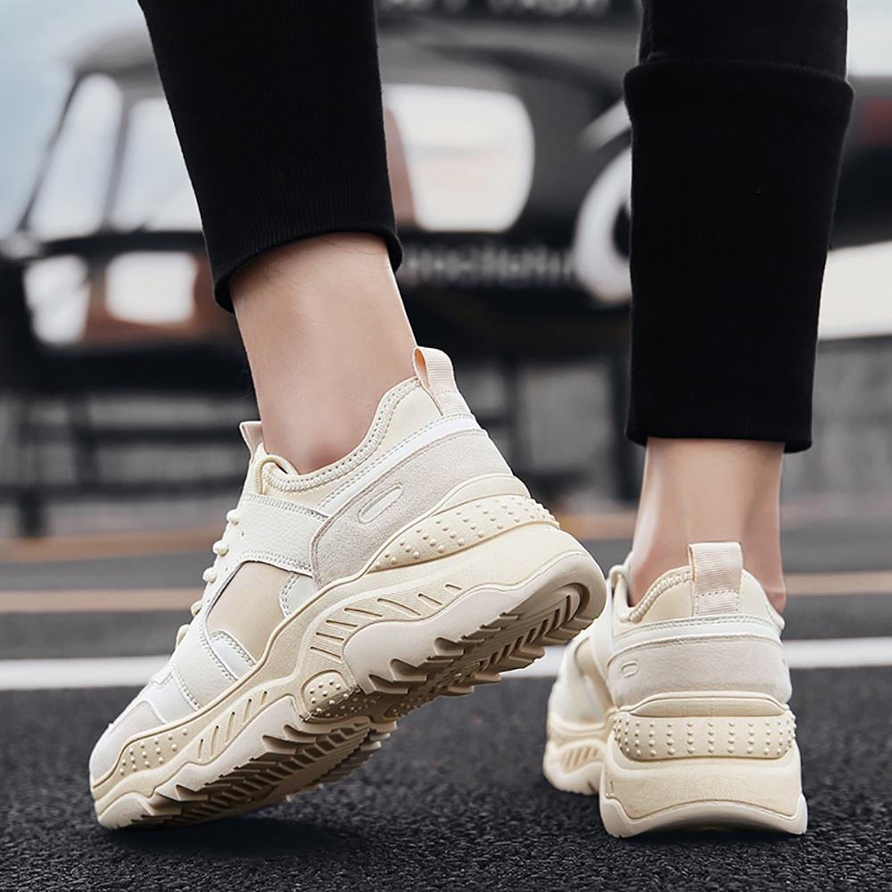 S333 Men Fashion Comfortable Sports Shoes Rubber Sole EU43 - Beige