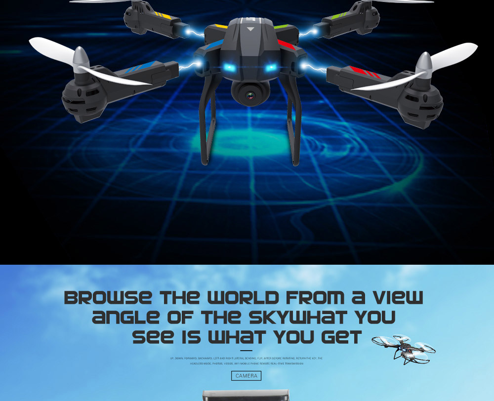 JJRC H28C With 2.0MP Camera 1 Axis Gimbal CF Mode 3D Roll 2.4G 4CH 6Axis Modular RC Quadcopter RTF