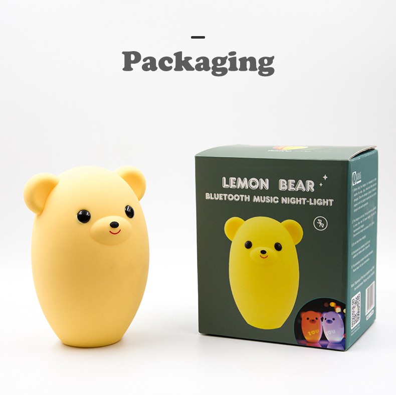 AOLAND S2 Smart Bluetooth Speaker Music Small Night Light Lemon Bear Shape - White