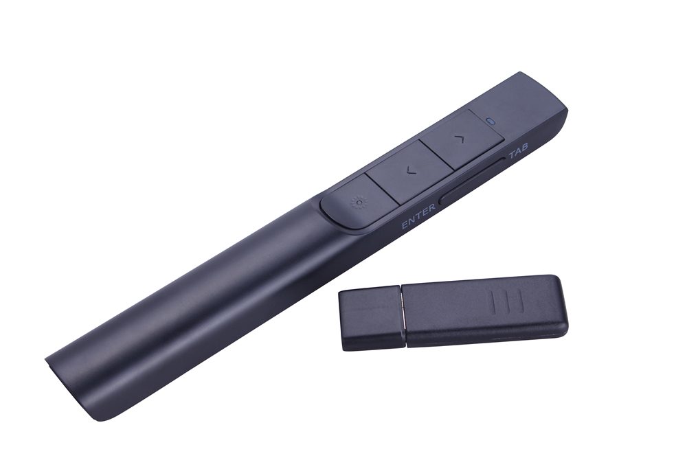 KP-810-37 R.F 2.4G Wireless Connection Green Laser Pointer Pen for PPT Presentation Meeting Education Training - Pink