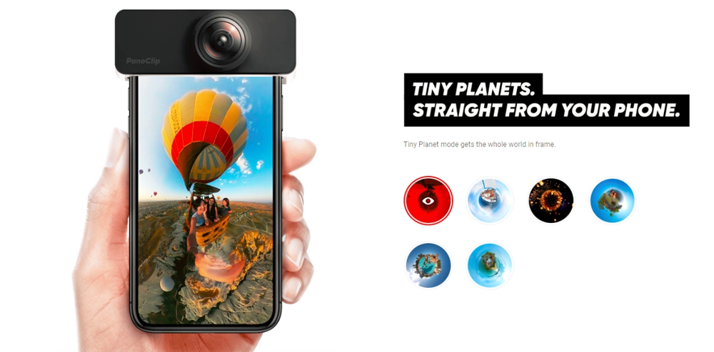 Panoclip 360 Degree Panoramic Lens Filter Double 180 Degree Fisheye Lenses For iPhone X - Black + White