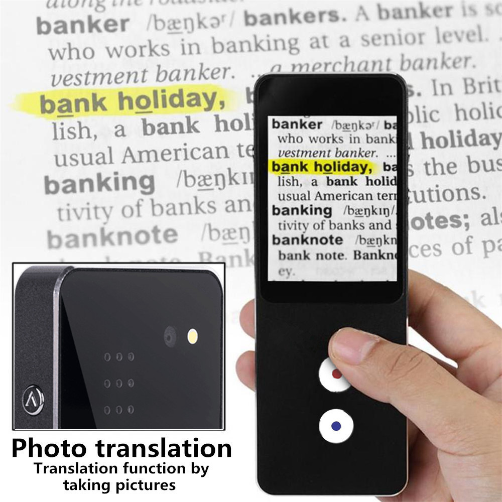 Binai T9-4G Smart Voice Translator 44 Languages Mini Bluetooth 4.0 2.4 Inch LCD - Black