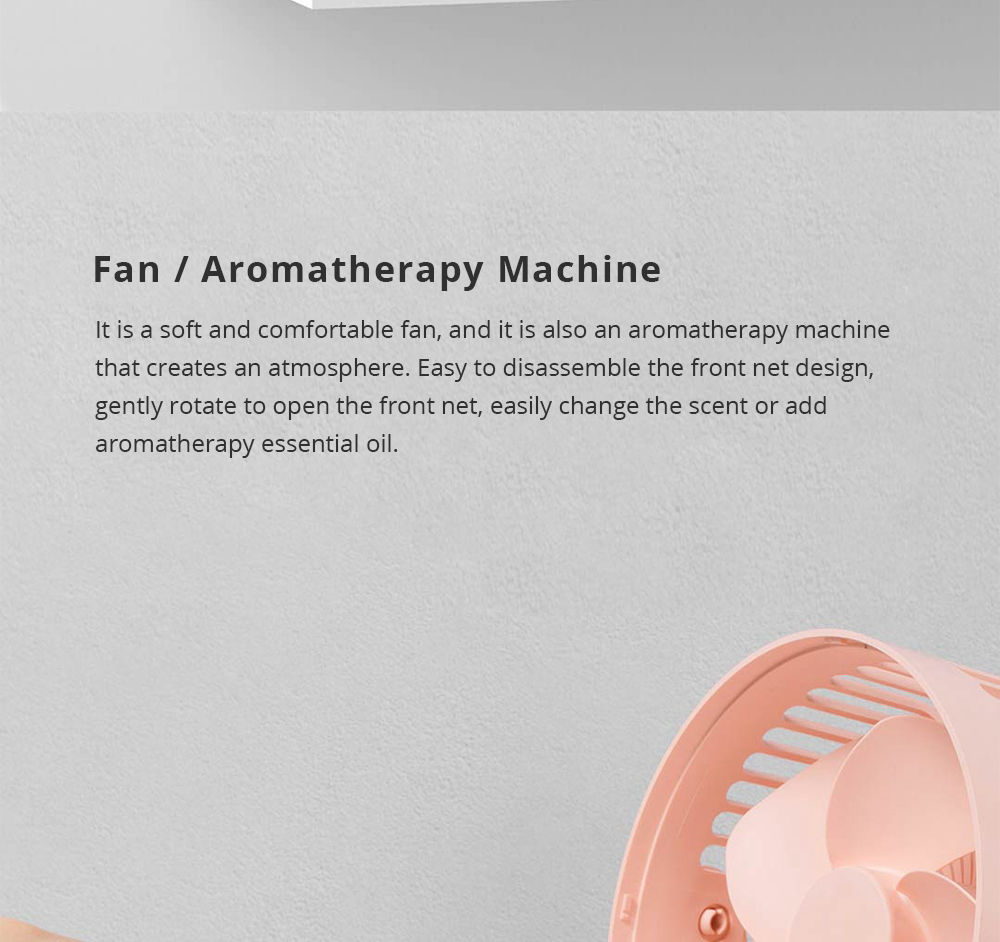 Xiaomi SOTHING Portable 360 Degree Rotation Desktop USB Fan - Pink