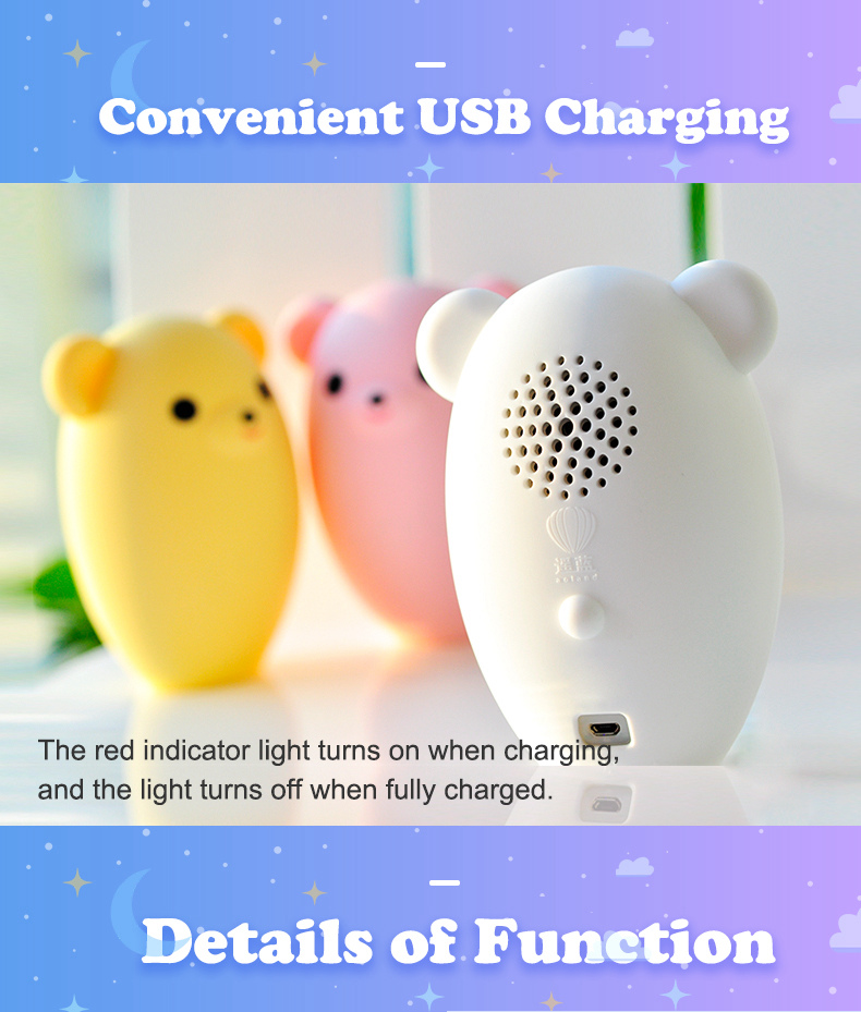 AOLAND S2 Smart Bluetooth Speaker Music Small Night Light Lemon Bear Shape - White