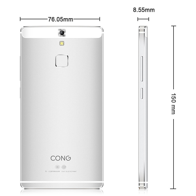 Qingcong Metal 4G LTE 5.5inch FHD Android 5.1 3GB 16GB Smartphone 64bit MTK6753 Octa Core Fingerprint Scanner - Silver