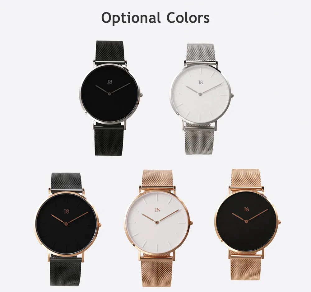 Xiaomi I8 Men's Quartz Wristwatch Stainless Steel Citizen Quartz Movement -White