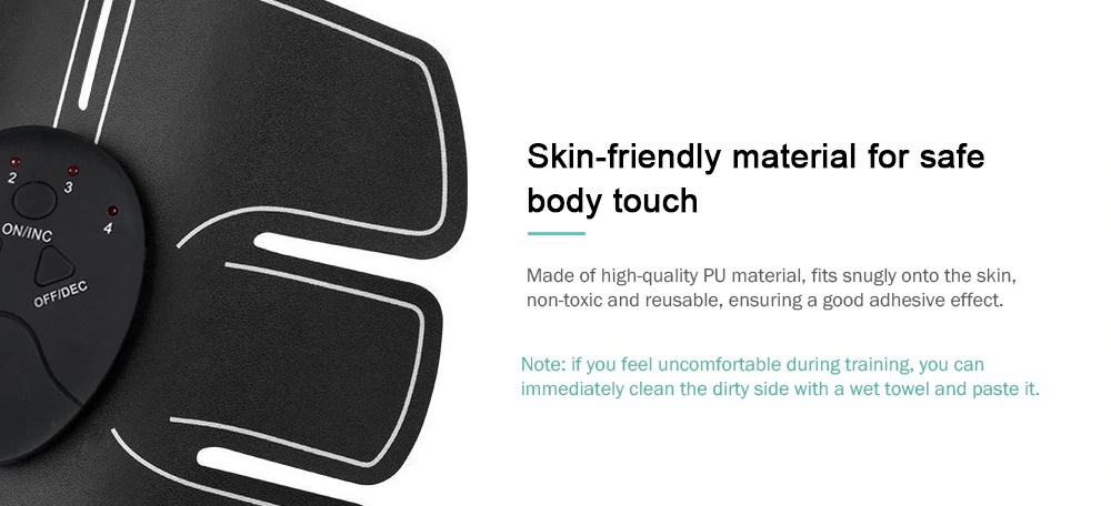 Abdominal Muscle Trainer Apparatus Home Use Electric Body-building Fitness Machine Battery Version - Black