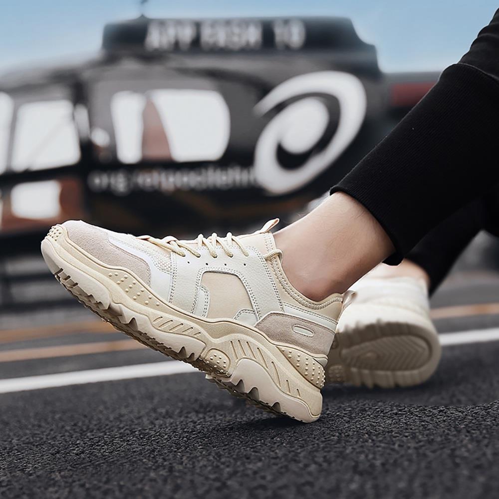 S333 Men Fashion Comfortable Sports Shoes Rubber Sole EU43 - Beige
