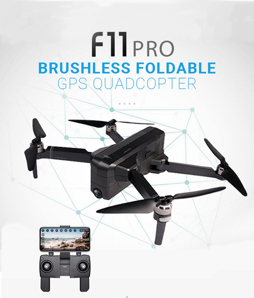 SJRC F11 PRO 2.7K GPS 5G WIFI FPV Foldable RC Drone With Adjustable Camera 28mins Flight Time RTF - Three Batteries