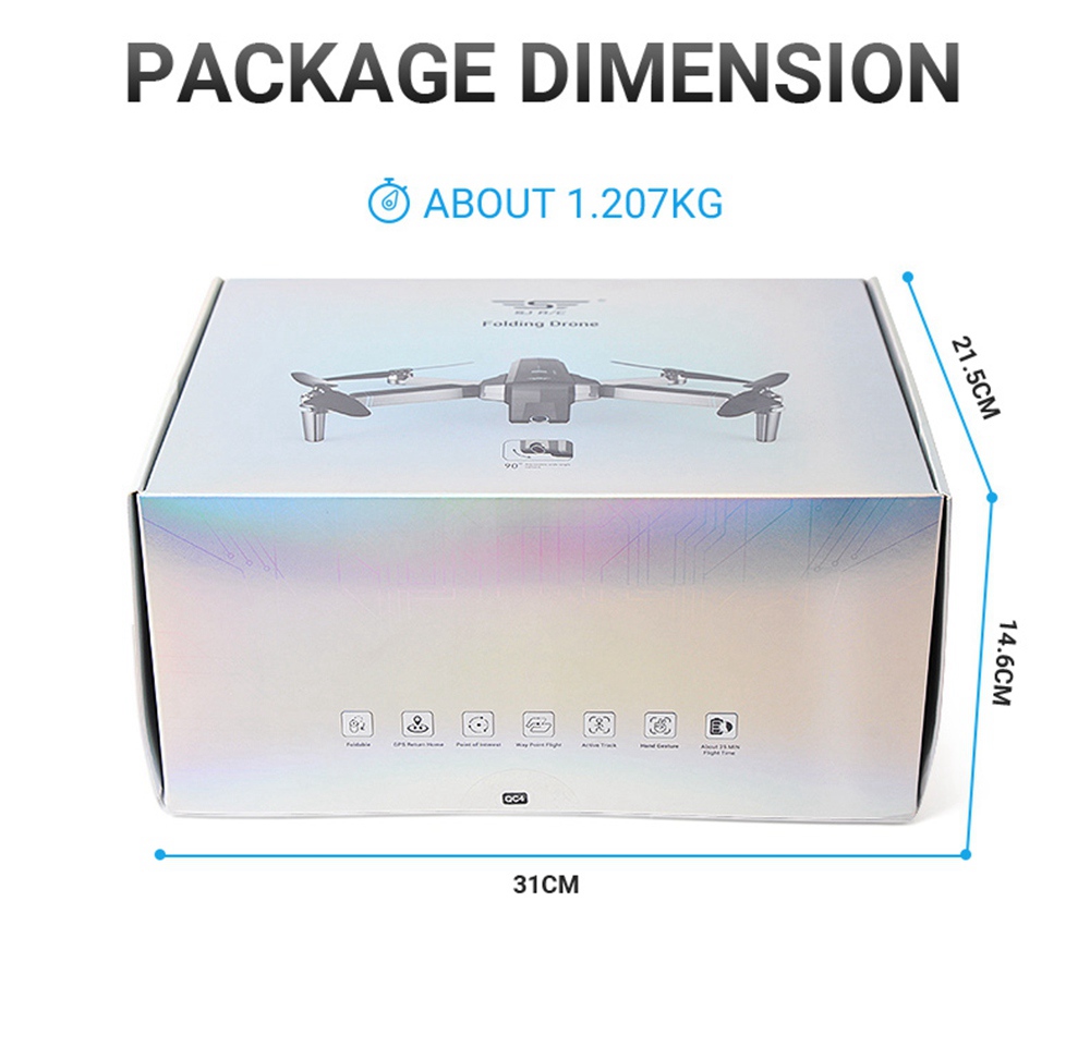 SJRC F11 PRO 2.7K GPS 5G WIFI FPV Foldable RC Drone With Adjustable Camera 28mins Flight Time RTF - Three Batteries