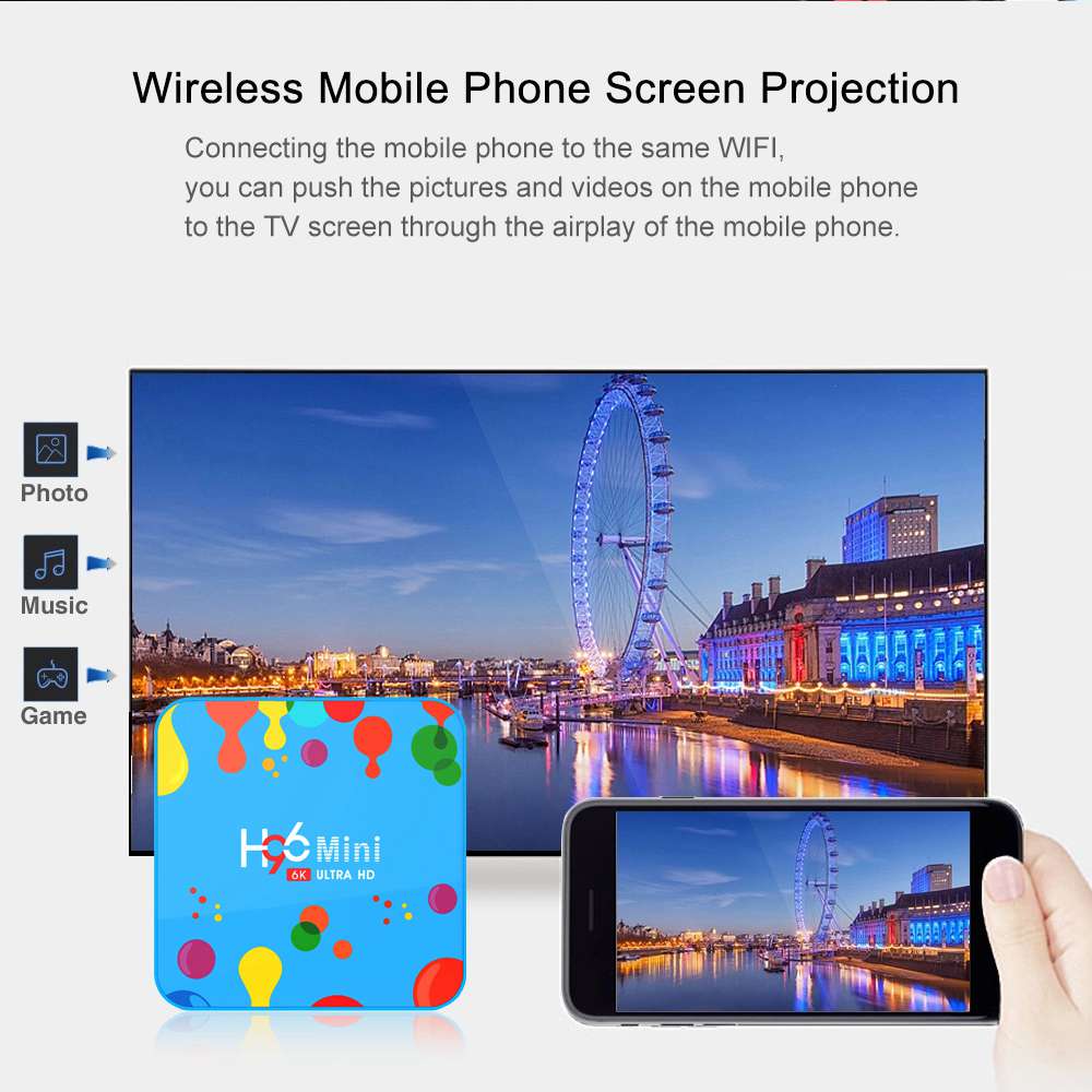 H96 Mini TV Box Android9.0 Allwinner H6 4G/32G 2.4G+5G WiFi Bluetooth 100Mbps LAN USB3.0