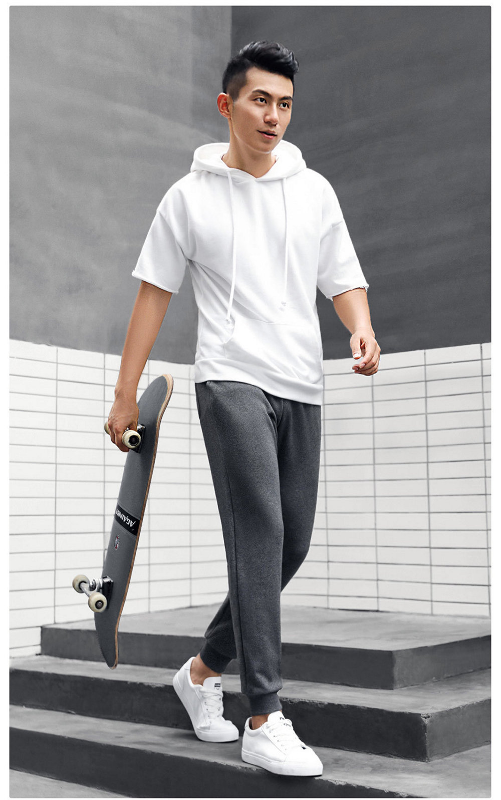 Xiaomi ULEEMARK Men Cotton Sport Pants Casual High Elasticity Knit Trousers Size M - Dark Gray