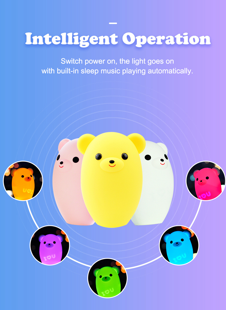 AOLAND S2 Smart Bluetooth Speaker Music Small Night Light Lemon Bear Shape - White