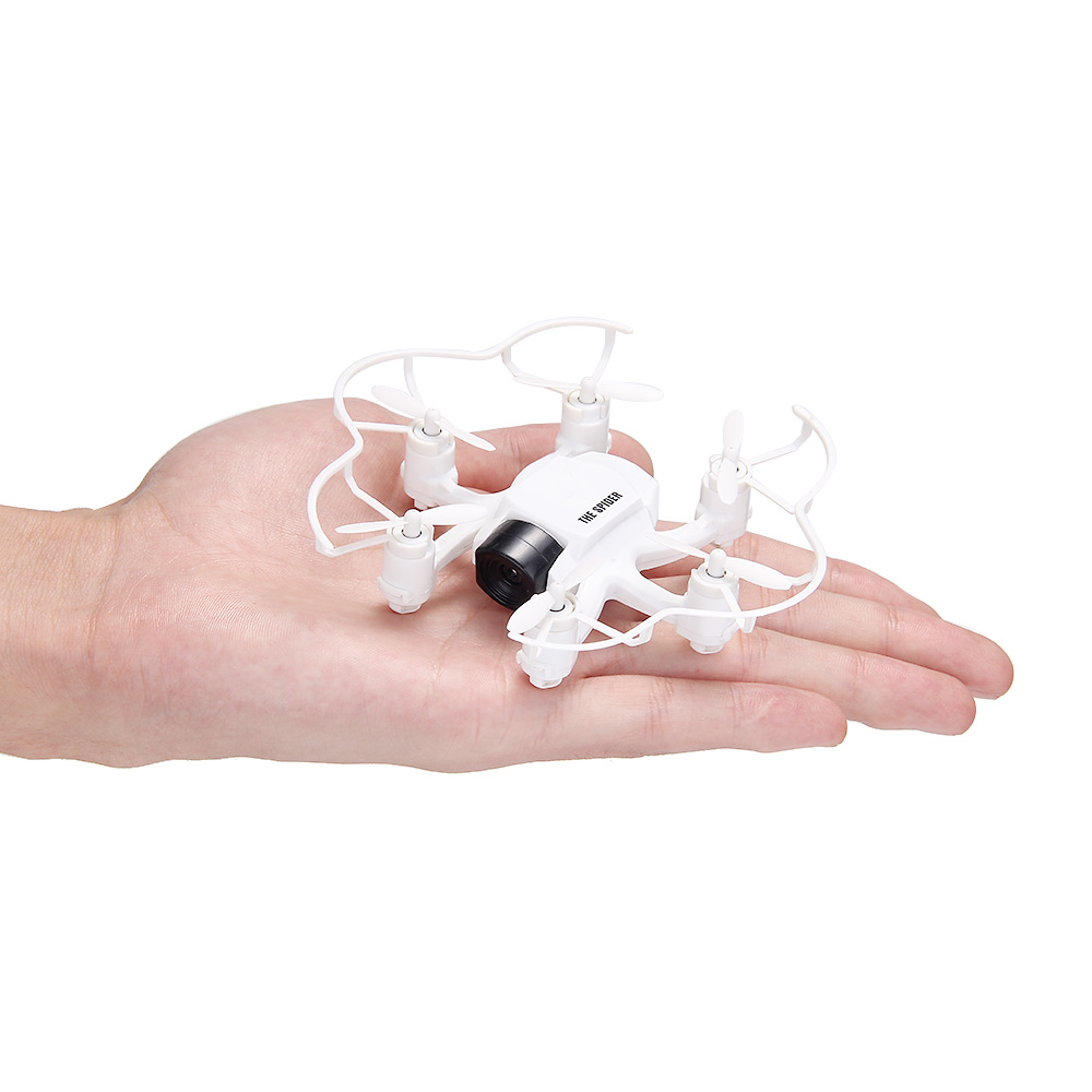 Bundle FQ777-126C MINI Spider Drone RTF White + Extra 3.7V 25C 220mAh Battery