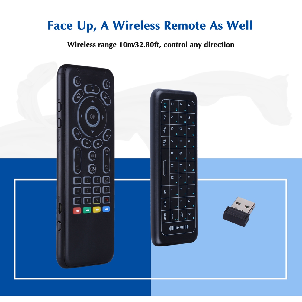 iPazzPort KP-62 7-Colour Backlight Full Touchpad 6-Axis Air Mouse 2.4G RF Mode Compatible with Windows/Android/iOS