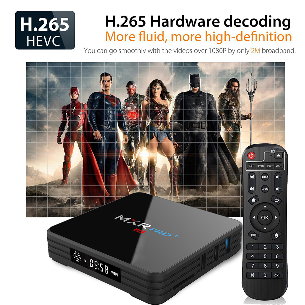 Bundle MXR PRO+ KODI 17.3 4GB/32GB Android 7.1.1 RK3328 4K HDR TV BOX 2.4G/5G WIFI LAN VP9 Bluetooth HDMI USB3.0 + iPazzPort 2.4GHz Wireless Keyboard