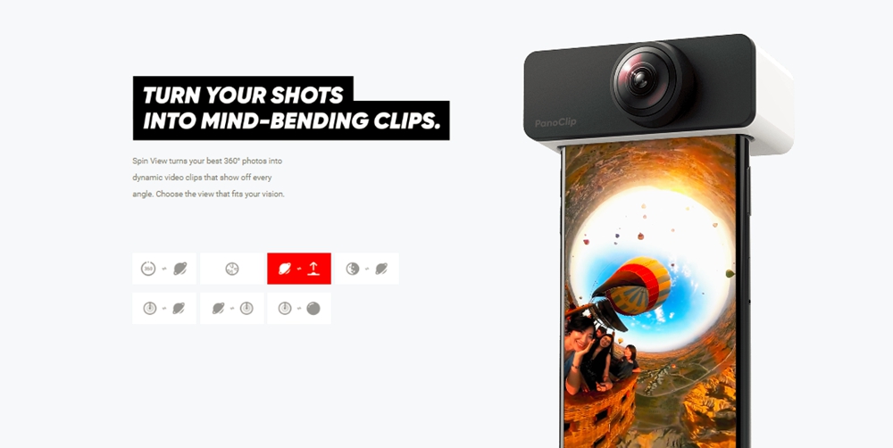 Panoclip 360 Degree Panoramic Lens Filter Double 180 Degree Fisheye Lenses For iPhone X - Black + White