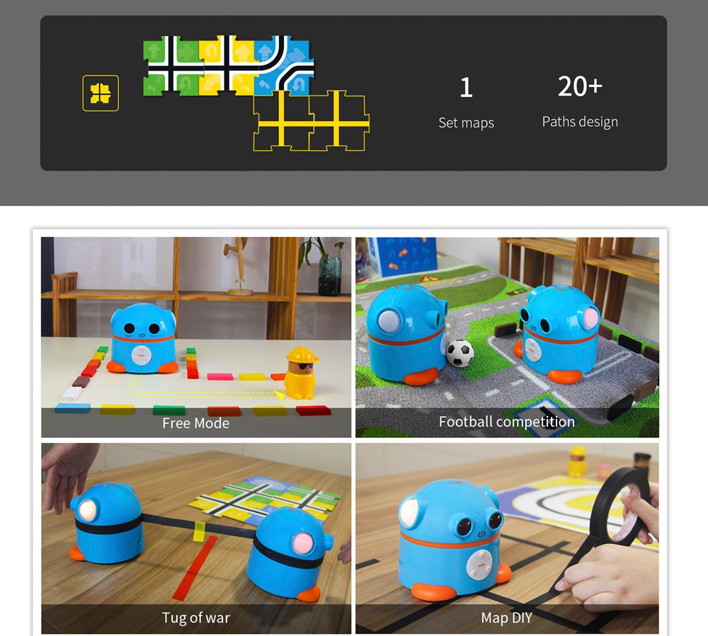Aieggy v2 Command Card Coding Robot Toy Puzzle Game Basic Edition For Children - Blue