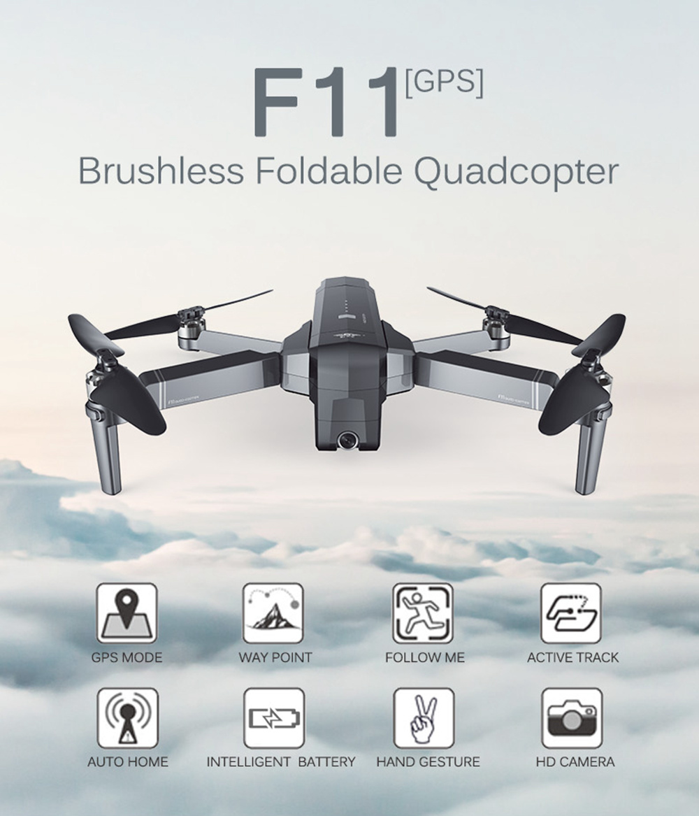 SJRC F11 GPS 5G WiFi FPV Foldable Brushless RC Drone with Adjustable 1080P HD Camera 25mins Flight Time - RTF