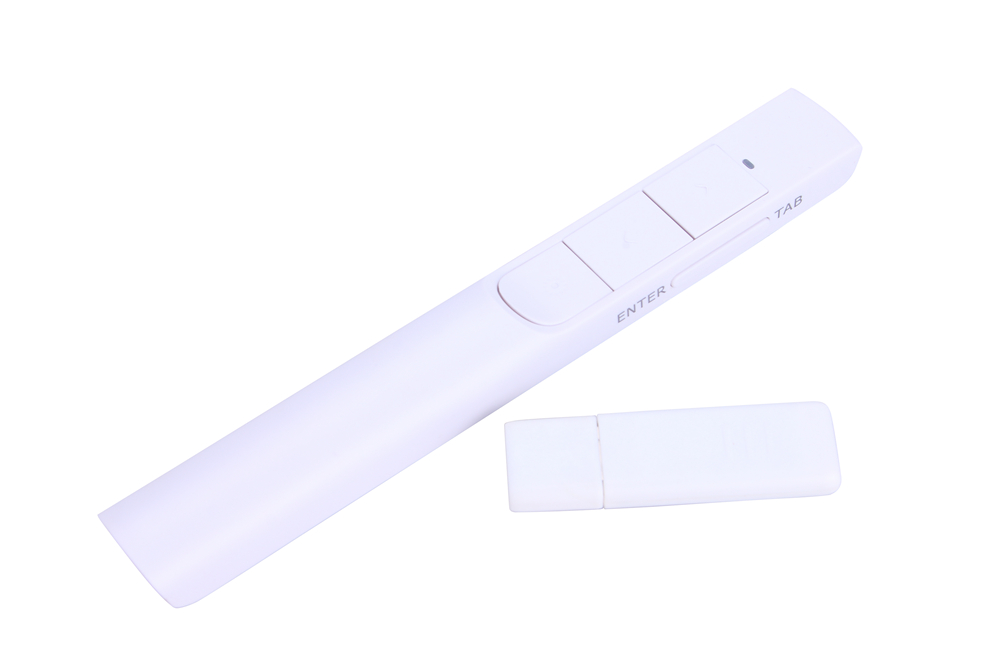 KP-810-37 R.F 2.4G Wireless Connection Green Laser Pointer Pen for PPT Presentation Meeting Education Training - Pink