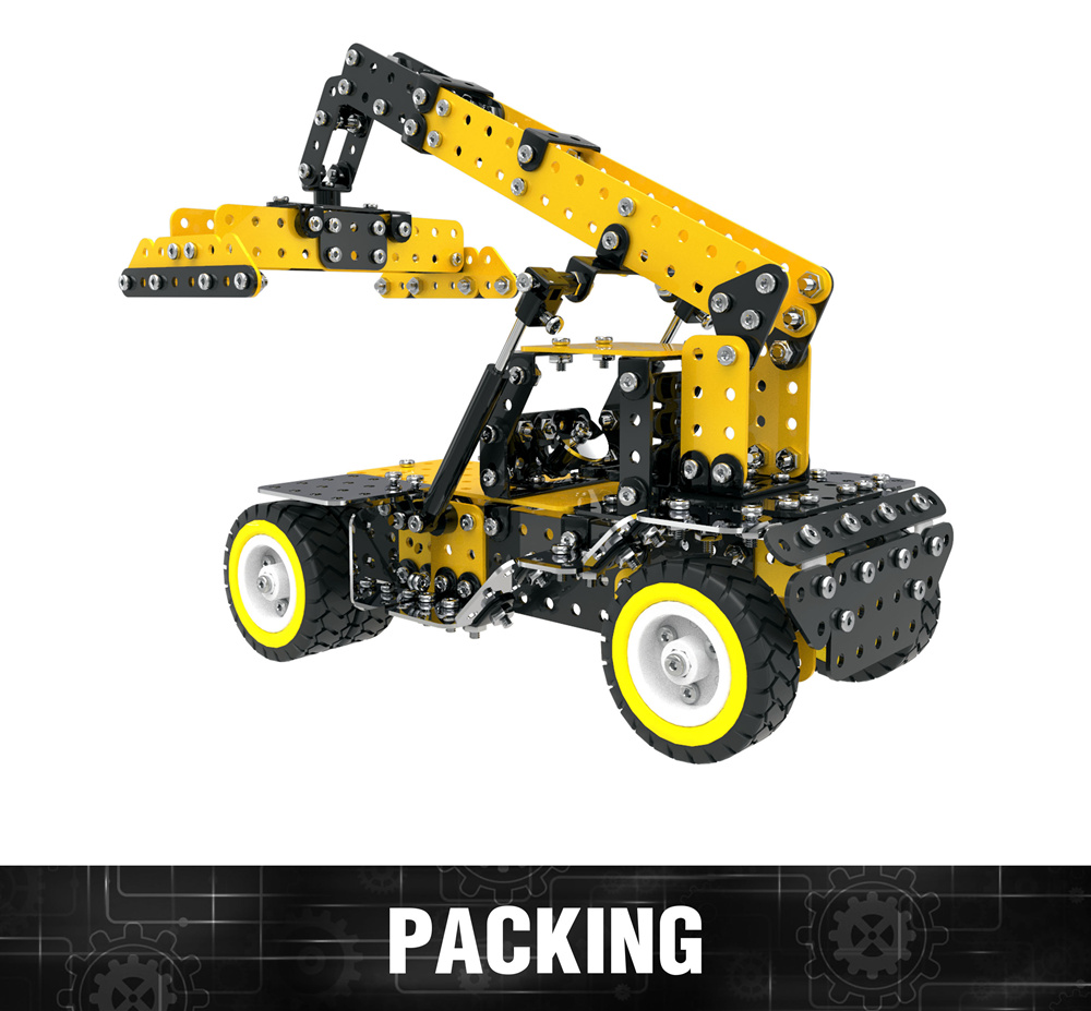 SW SW-006 582PCS DIY Stainless Steel Engineering Vehicle Alloy Assembling Educational Toys