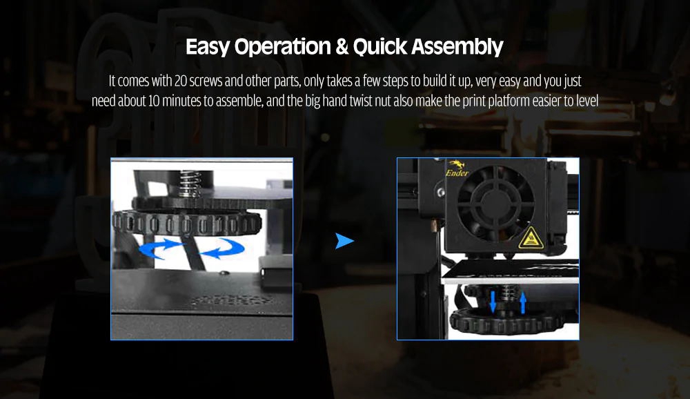 Creality Ender-3 V-slot Prusa I3 3D Printer Kit Power Resume Function 220x220x250mm Printing Size